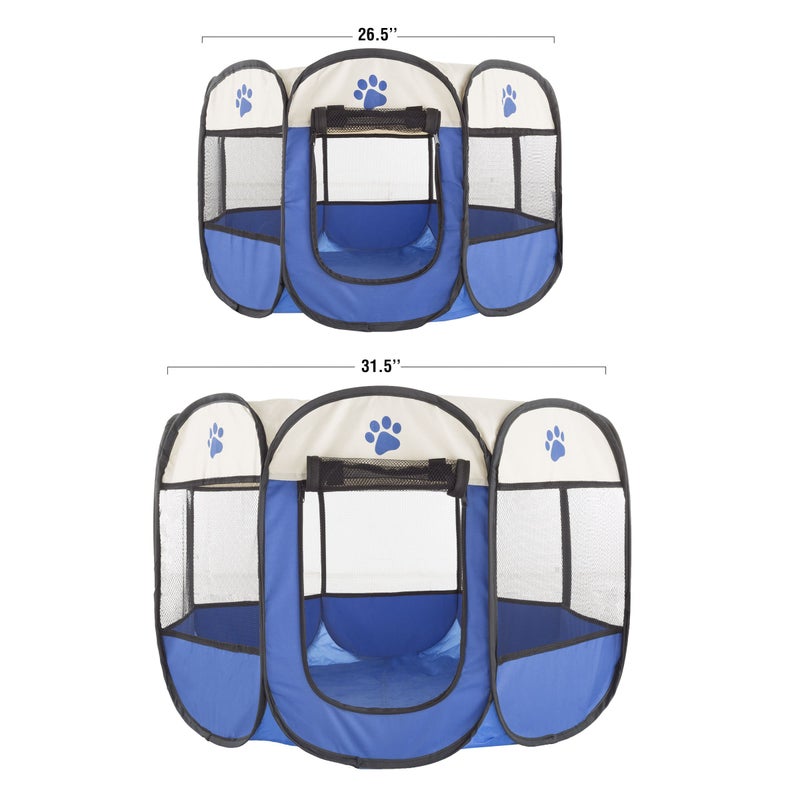 PETMAKER Pop-Up Pet Playpen - 26-Inch Indoor and Outdoor Dog Kennel with Carrying Bag - Portable Pet Enclosure for Dogs and Small Animals by PETMAKER (Blue) - Image 5